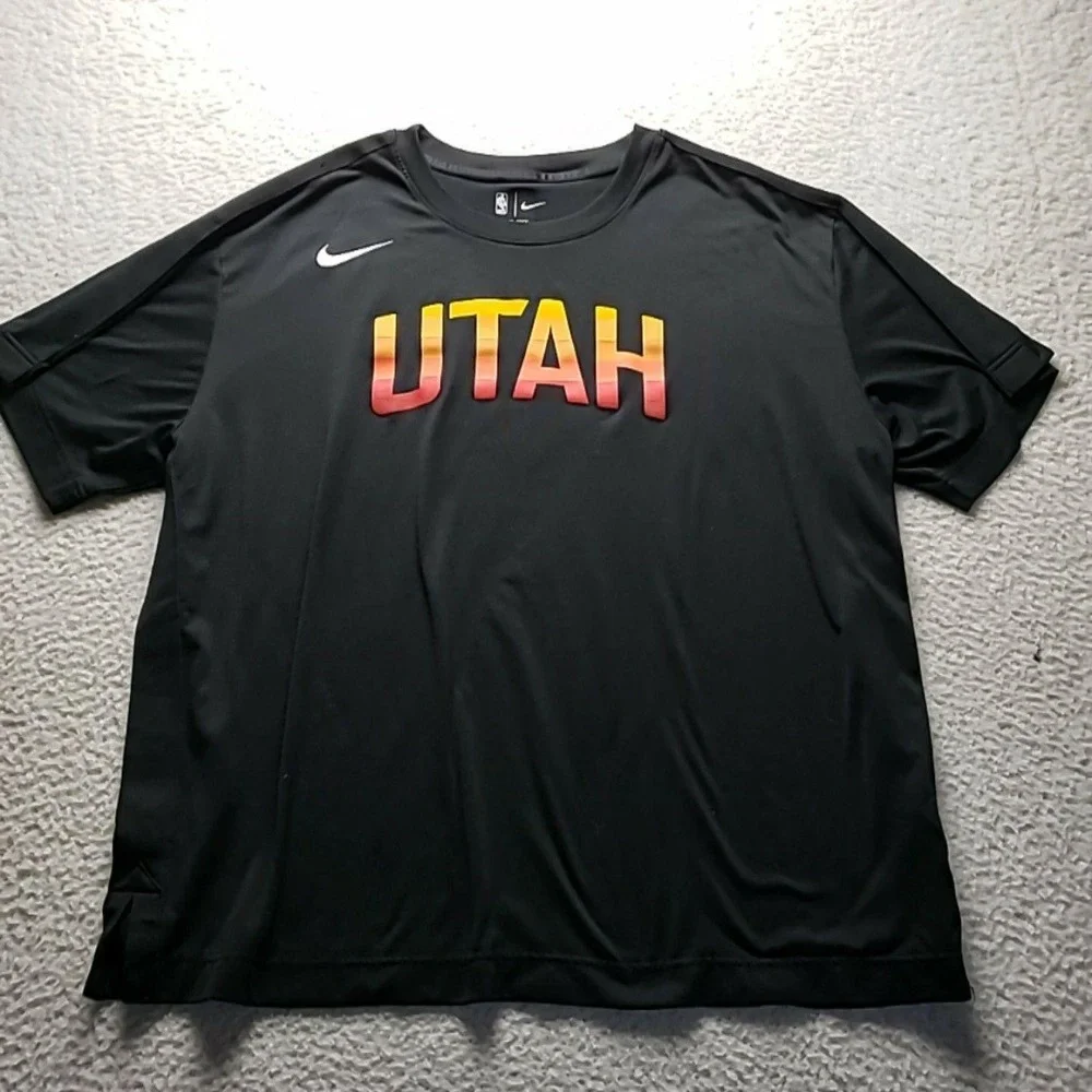 Utah Jazz Shirt Mens XL Black NBA Basketball Nike Dri Fit UTAH Graphic Tee